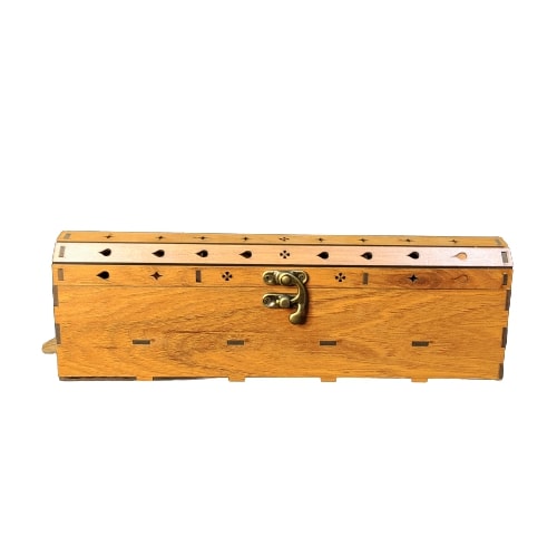 جاعودی شاخه ای چوبی صندوقچه با طرح فروهر،همراه با کشو نگهدارنده عود شاخه،کد ۷۱۹